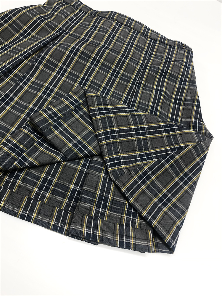 100 polyester check fabric school uniform skirt 